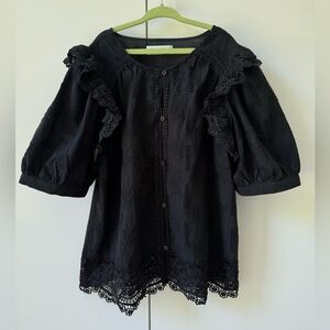 Zara Girls Embrodeired Blouse Size S